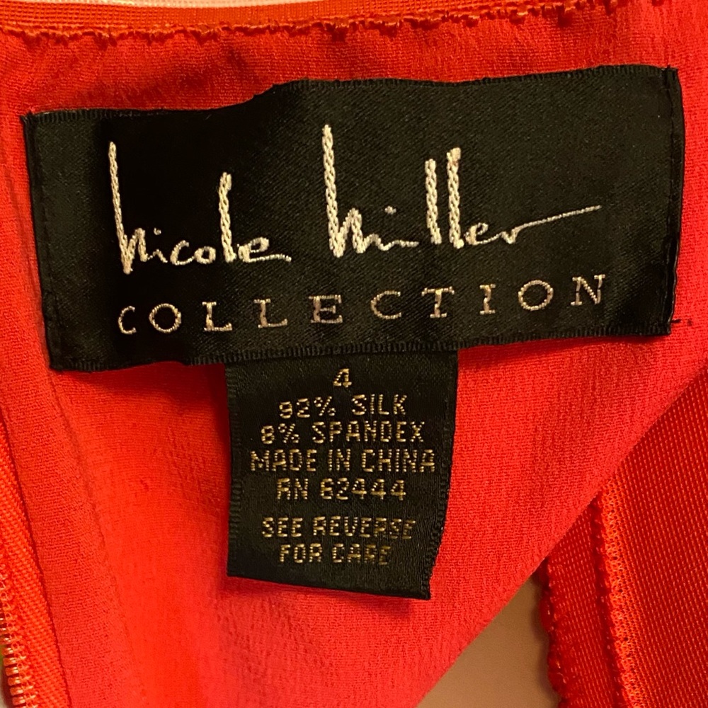 Nicole Miller multicolored silk/spandex dress sz 4 - Picture 9 of 9